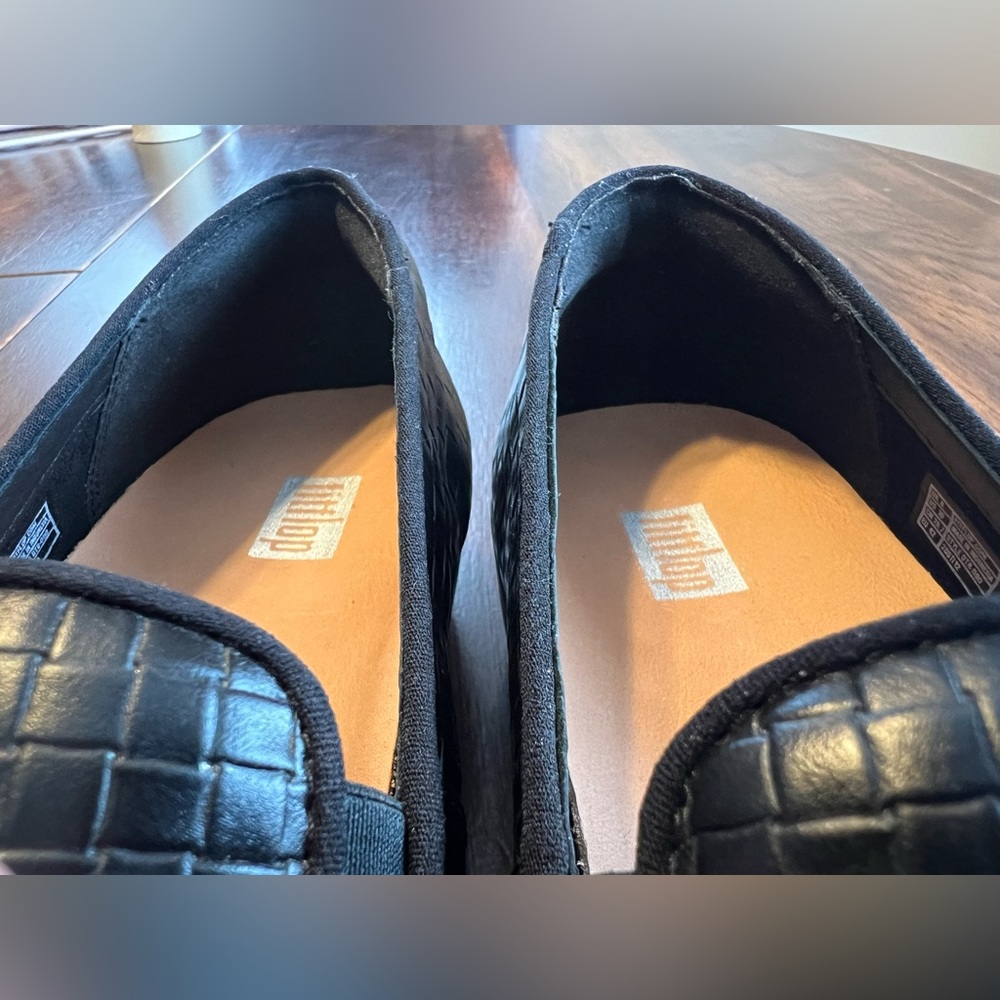 FitFlop Black Superskate Snake Embossed Leather Slip On Shoes Women’s 10 Comfort - Picture 11 of 11